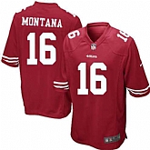 Nike Men & Women & Youth 49ers #16 Joe Montana Red Team Color Game Jersey,baseball caps,new era cap wholesale,wholesale hats